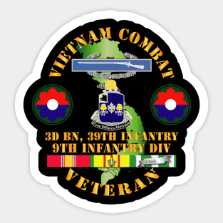 Vietnam Combat Infantry Veteran w 3rd Bn 39th Inf - 9th ID SSI Sticker